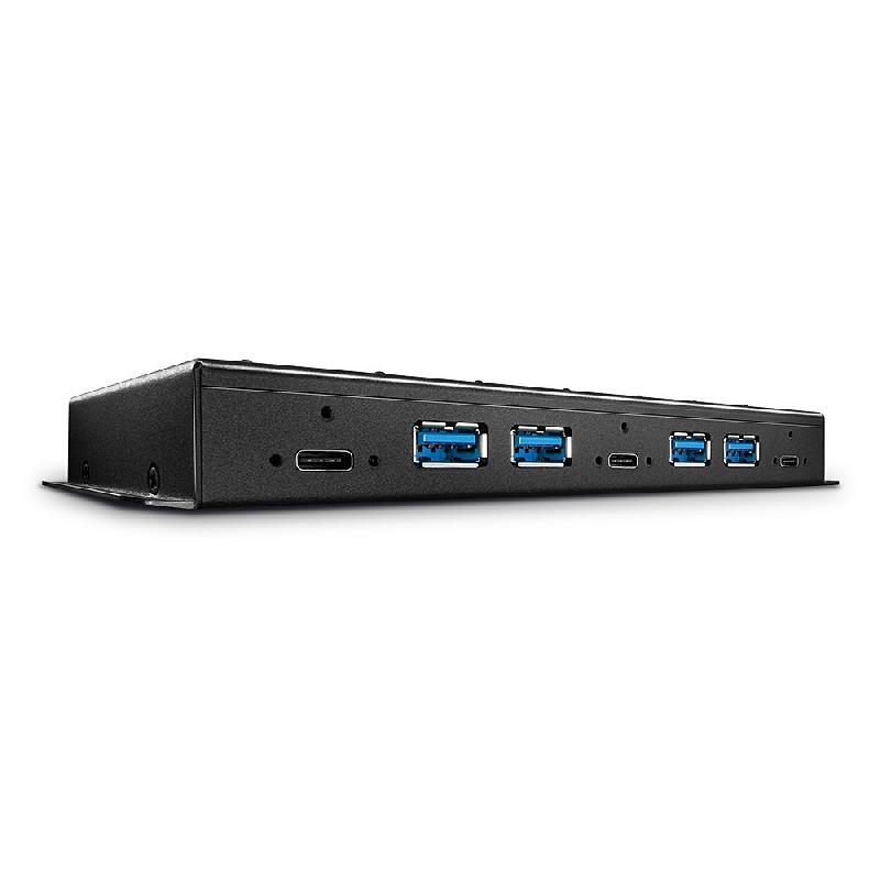 Hub informatique en métal USB 3.1 Gen 2 - 7 ports - Lindy 43275 - Noir - Taux de transfert 10000 Mbit/s_0