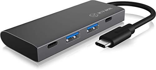 ICY BOX USB-C Gen 2 Hub - 4 ports USB 3.1 Gen 2 10 Gbps en aluminium avec câble intégré_0