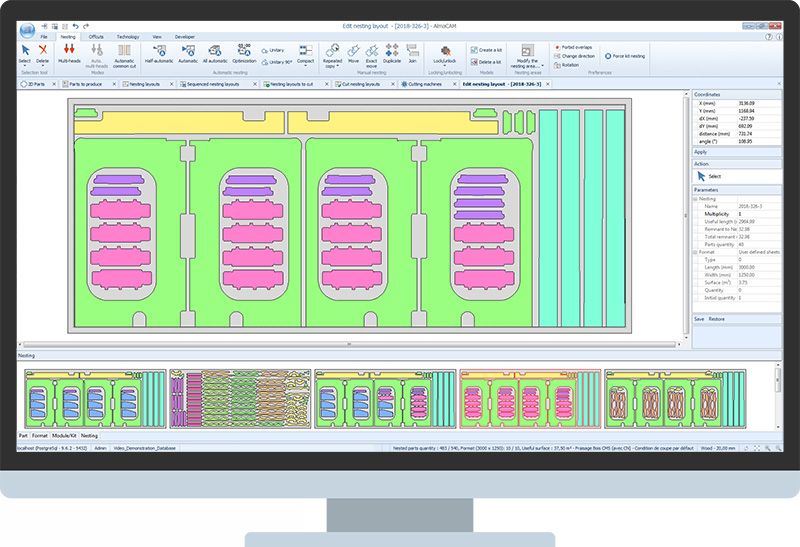 Almacam routing - logiciel cfao - alma - logiciel d’imbrication pour le détourage et l’usinage 2,5 axes de tôles d’aluminium et de panneaux de bois_0