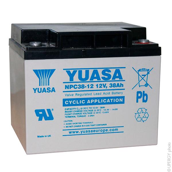 BATTERIE PLOMB AGM YUASA NPC38-12 12V 38AH M5-F_0