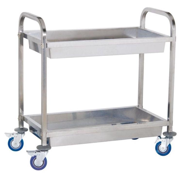 CHARIOT DE SERVICE CUISINE PROFESSIONNEL INOX 2 BACS MAX 320 KG 3614114_0