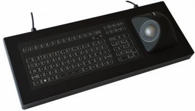 Clavier marine IEC-60945 trackball USB IP67 QWERTY rétro-éclairé à poser sur table - Référence: KSME103S0001-W-MC1_0