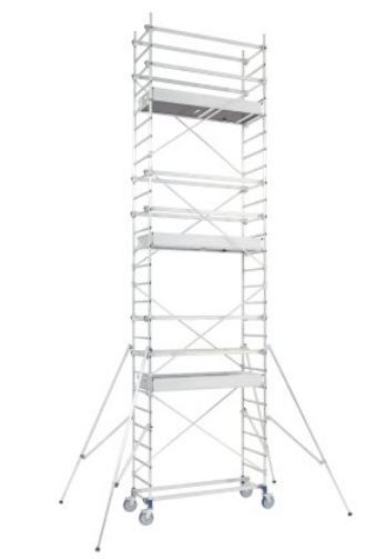 Échafaudage roulant aluminium CROSS 180 - COMABI SNC - Hauteur de travail maximale 9,90 m avec système modulaire_0