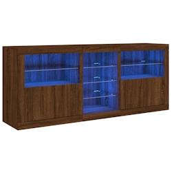 Helloshop26 - Buffet bahut commode armoire meuble de rangement organisateur cuisine salle de séjour salon avec lumières LED 181,5 x 02_0029911 - 300_0