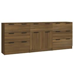 Helloshop26 - Buffet bahut commode armoire meuble de rangement organisateur cuisine salle de séjour salons 3 pcs bois d'ingénierie 02_0037078 - 3000_0