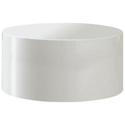 SalesFever Table basse  Ø 60 cm ronde | Laqué haute brillance | Bois MDF | L 60 x P 60 x H 30 cm | blanc - blanc Bois manufacturé 398364_0