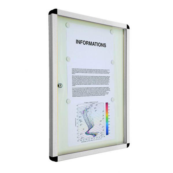 Vitrine extérieure - fond métal - cadre anodisé - format 4 x A4 - étanche avec serrure - Rolléco_0
