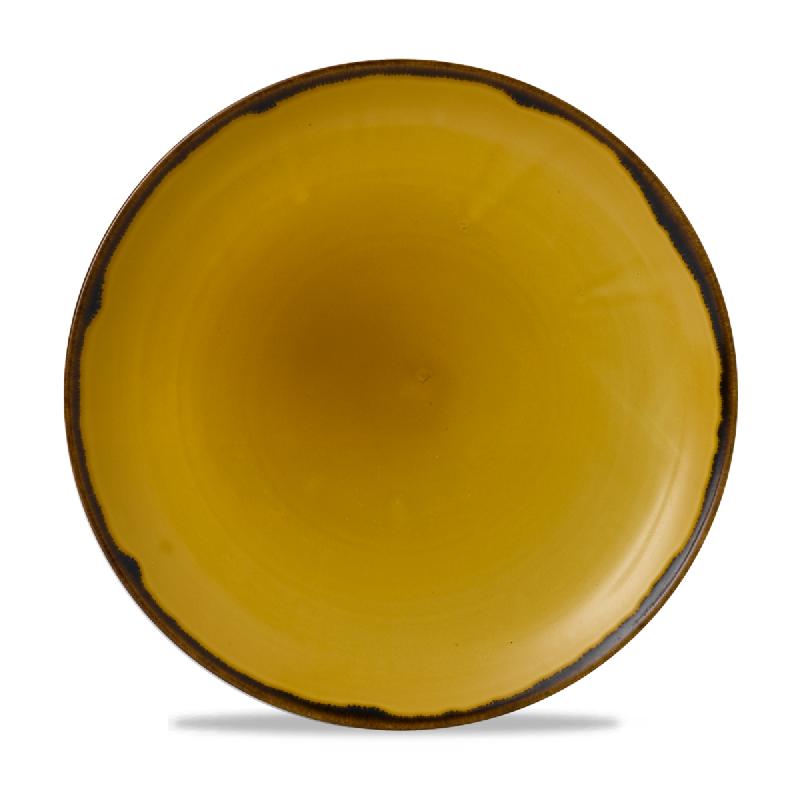 ASSIETTE COUPE PLATE ROND JAUNE PORCELAINE Ø 26 CM HARVEST DUDSON