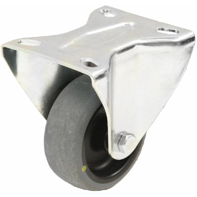 Roulette fixe de 125 mm avec caoutchouc thermoplastique gris conducteur d'électricité sur la face avant._0