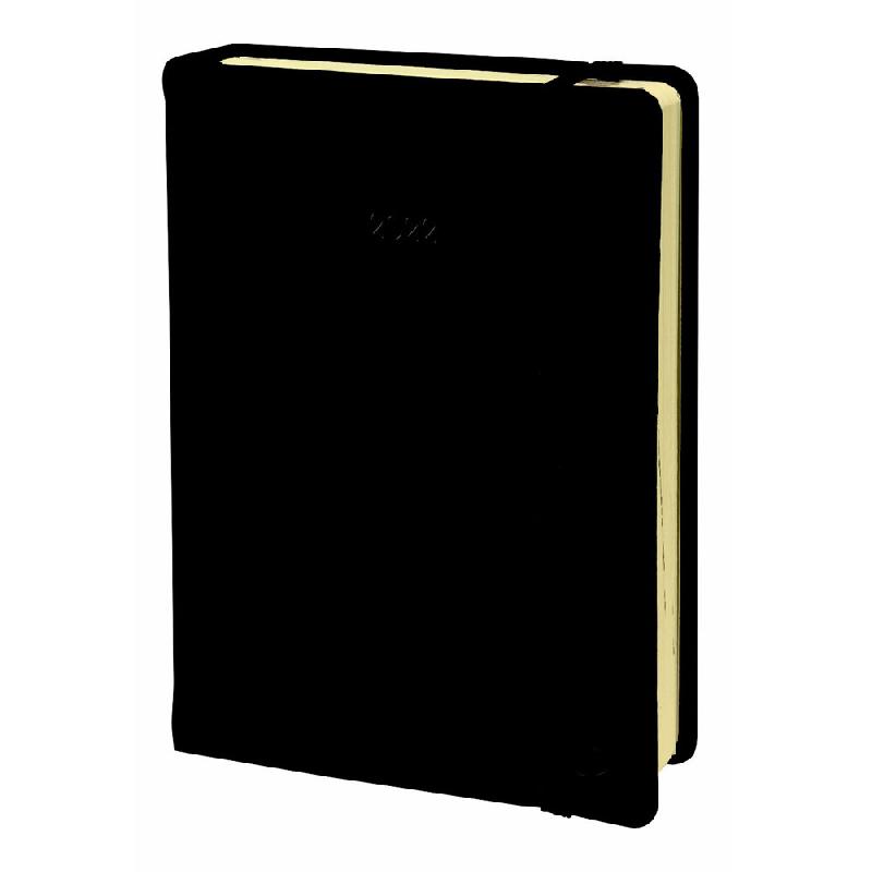 AGENDA SEMAINIER QUO VADIS PRESIDENT FAS SILK - 21 X 27 CM - FERMETURE ELASTIQUE - NOIR - 2024
