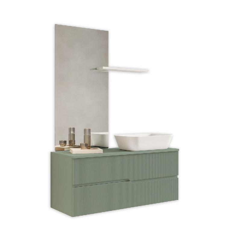 AQA Design Composition de salle de bain en MDF 4 pièces VENERE vert sauge L.120 P.45 H.190 MPVE51-SAL - vert Bois manufacturé MPVE51-SAL_0