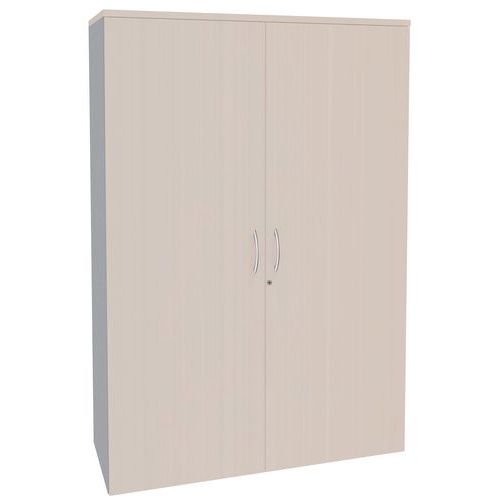 ARMOIRE 2 PORTES BATTANTES 120X180 BLANC/ALU - MANUTAN EXPERT