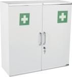 Armoire à pharmacie 2 portes - Référence 311093 - Corps en acier poudré époxy, 11 étagères plastiques dont 6 réglables, fermeture à clé_0