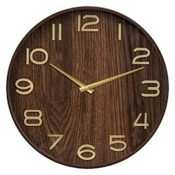 Atmosphera Pendule murale en bois Marron Tonka et verre D 55 cm - marron 3560232850219_0