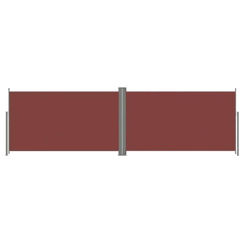 Auvent paravent store brise-vue latéral rétractable 160 x 600 cm marron - Protection visuelle pour jardin, terrasse, balcon_0