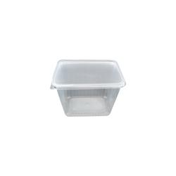 Barquette 1000 cc en plastique PP micro-ondable avec couvercle séparé par 100 - transparent plastique polypropylène ECO1000X100_0