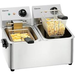 Bartscher Friteuse inox ​​​​​​​double 2 x 4 Litres à poser, 4000 W, 220 V - MONO - Acier inoxydable 18/10 A162412E_0