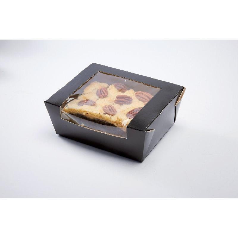 Boîte alimentaire à fenêtre noire 1350ml 15,3x17,2x6,4cm - par 50_0