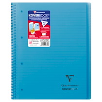 CAHIER RELIURE INTÉGRALE KOVERBOOK ENVELOPPANTE A4+ 22,5X29,7CM 160 PAGES LIGNÉ DÉTACHABLES PERFORÉ 4 TROUS COUVERTURE POLYPROPYLÈNE COULEUR ALÉATOIRE - ASSORTIS - LOT DE 5
