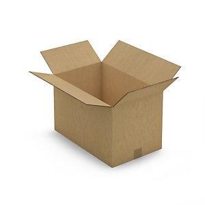 CAISSE CARTON BRUNE DOUBLE CANNELURE RAJA 50X31X31 CM