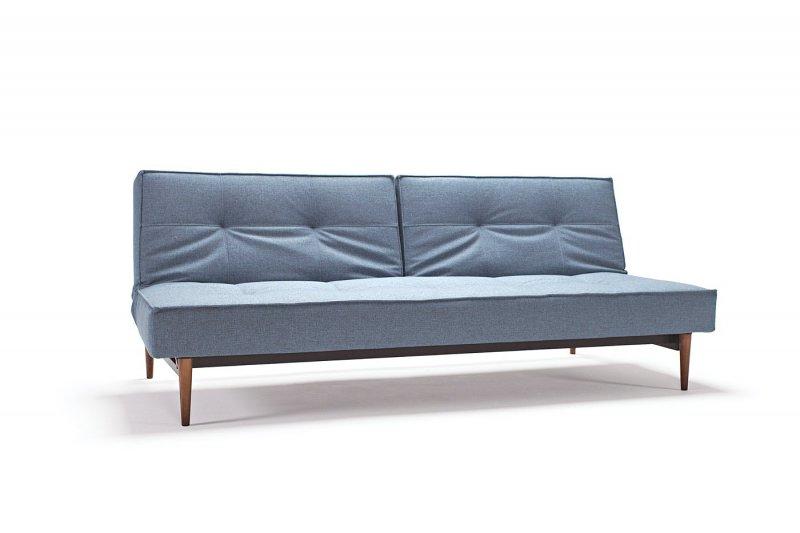 Innovation Living - Canapé Splitback Styletto convertible lit 115x210 cm - Piétement noyer - Tissu Mixed Dance Light Blue_0