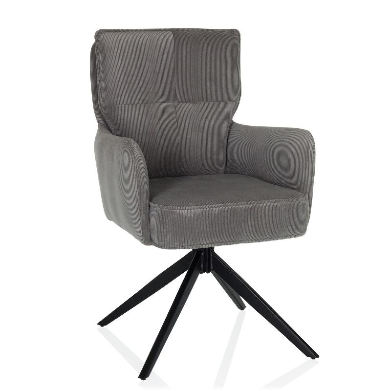 Chaise de salle à manger / chaise pivotante TARUGO Tissu gris hjh LIVING - gris plastique 661030_0