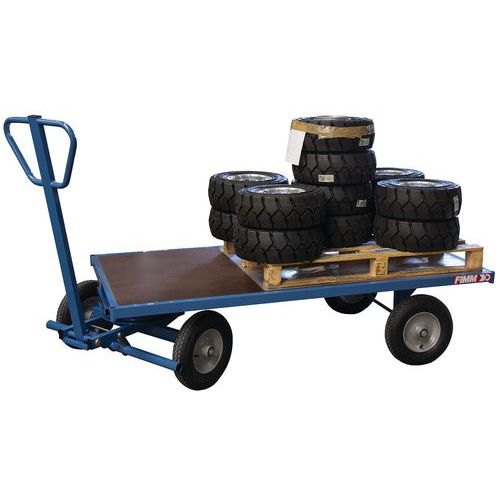 CHARIOT FIMM 1000KG 2000X1000MM PLATEAU NU ROUES CAOUTCHOUC - FIMM
