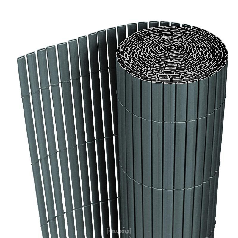 Clôture brise-vue - brise-vent en PVC gris 200 x 300 cm - résistante UV et moisissure_0