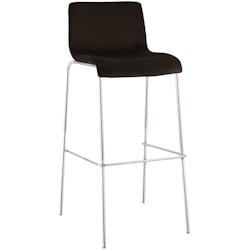 CLP Tabouret de Bar Hover Velours Piètement Quatre Pieds Chrome Marron - marron textile 327058_0