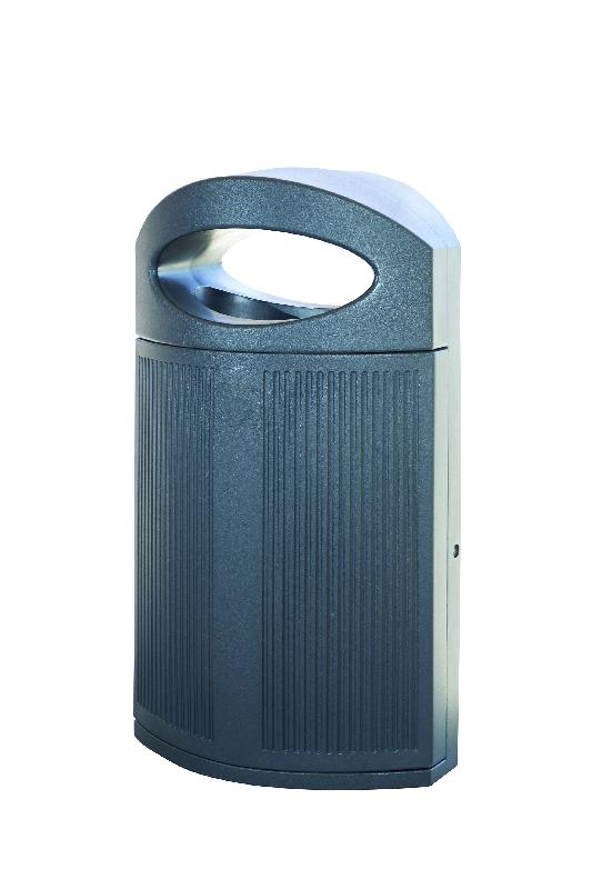Corbeille publique Ibiza - Polyéthylène recyclable - Capacité 80L - Variété de couleurs_0