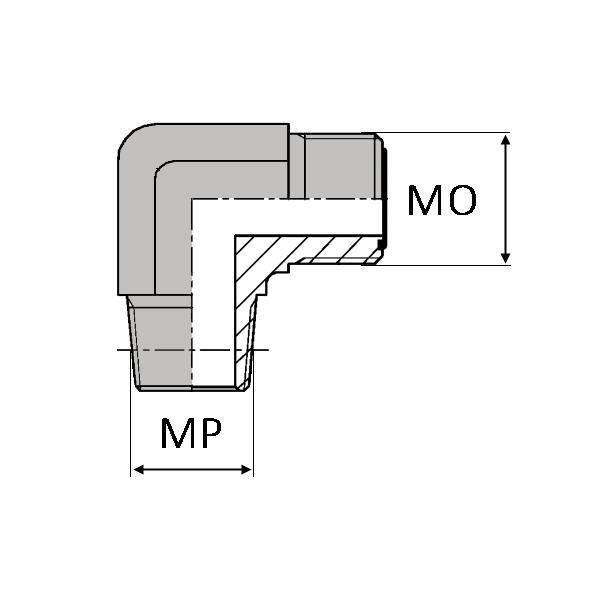 Coudes mâle ORFS x mâle NPT 90° - OCMBC90402 - CMORFS9/16 / MNPT1/8 90_0
