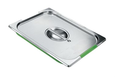 COUVERCLE INOX AV/JOINT HERMÉTIQUE POUR BAC AVEC ANSES GN1/4