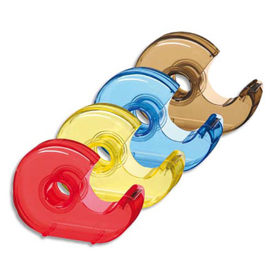 DEVIDOIR ESCARGOT - POUR RUBANS ADHESIFS 19 MM X 33 M - COLORIS ASSORTIS TRANSLUCIDES