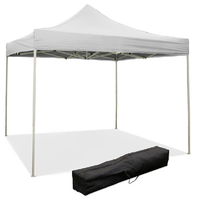 Gazébo Pliant Pliant 2X2 Blanc Recouvert De Pvc Imperméable - blanc plastique 8053323389941_0