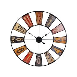Horloge en métal Recyclerie 80 cm The Home Deco Factory - multicolore 3664944197126_0