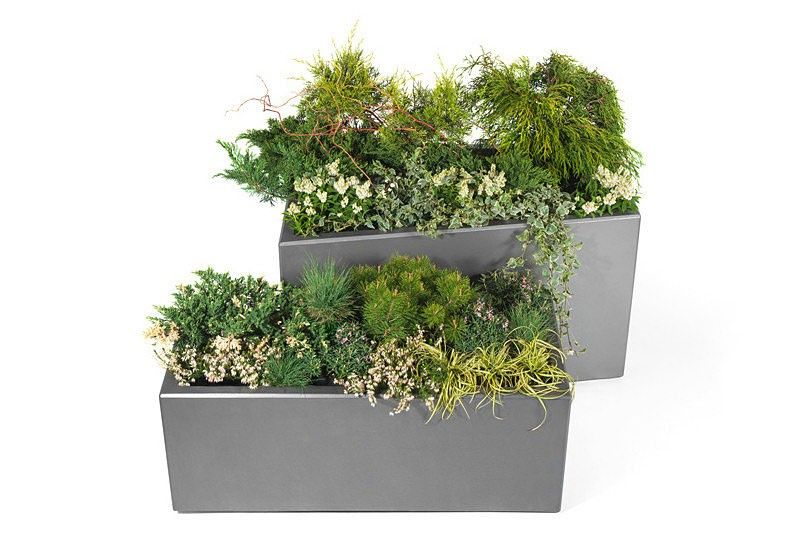 Intal 133147 - Jardinières en béton sablé ou peint - Komserwis - Hauteur 45 cm_0