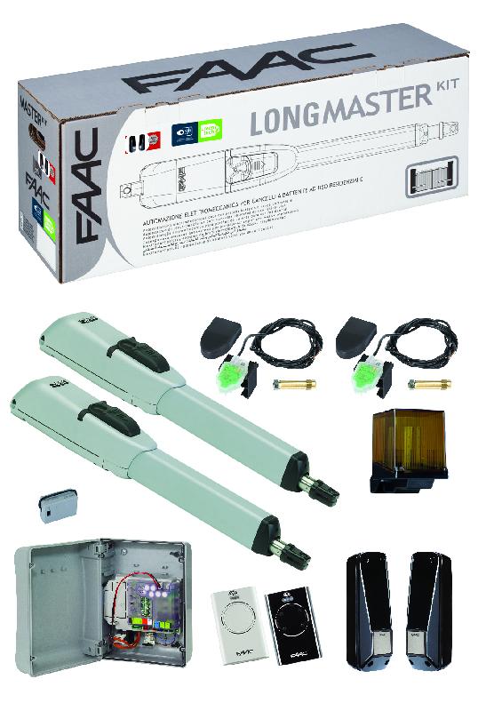KIT LONGMASTER SG MOTORISATION PORTAIL BATTANT FAAC 24V - FAAC