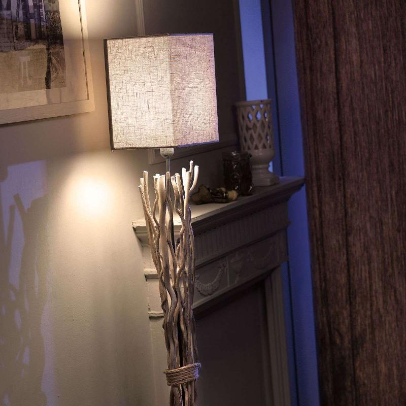 ONLI LAMPADAIRE MARICA ABAT-JOUR TISSU ET ÉLÉMENT BOIS