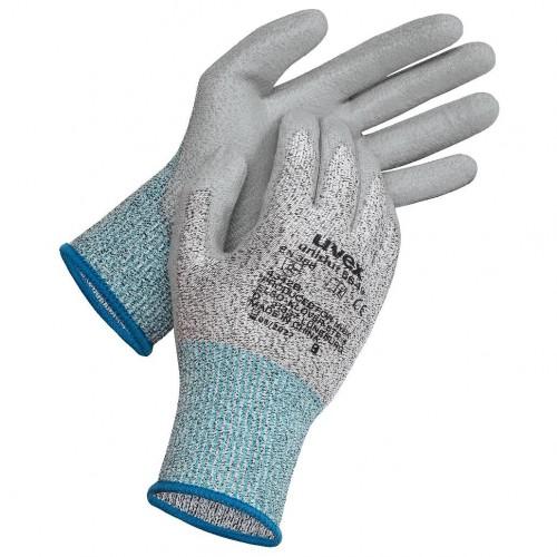 LOT DE 10 PAIRES DE GANTS ANTICOUPURE UVEX UNIDUR 6649 - BLEU CHINÉ - TAILLE 9 UVEX