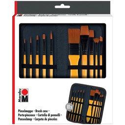 LOT DE 2 - TROUSSE DE PINCEAUX, AVEC 10 PINCEAUX POUR ACRYLIQUE