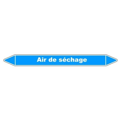 LOT DE 3 - MARQUEUR TUYAUTERIE - AIR DE SÉCHAGE - VINYLE LAMINÉ - NFX 08-105 355 X 37 MM