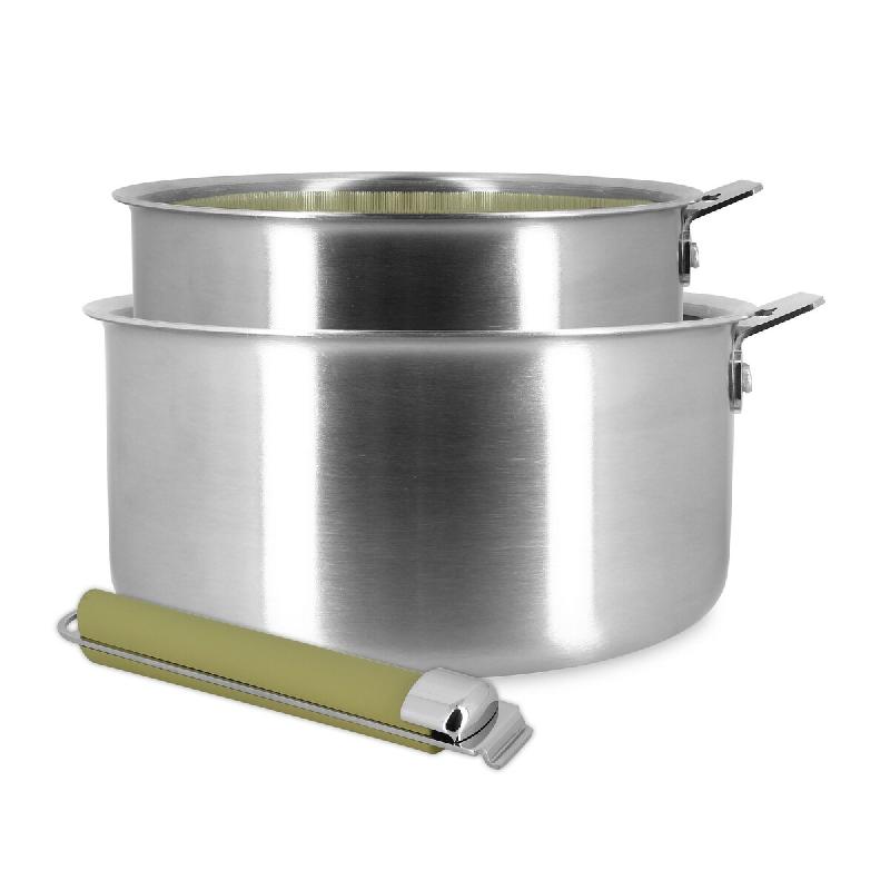 Menastyl - lot2casseroles aglae 16/ 20cm en acier inoxydable vert avec poignée - 3256391056547_0