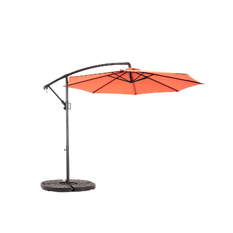 Merax parasol déporté 294 x 294 cm, manivelle et inclinaison, UPF50+, déperlant, 8 baleines, orange - orange multi-matériau W2021P235019_0
