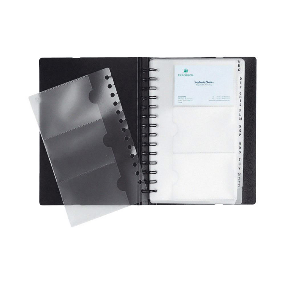 PORTE-CARTES DE VISITE EXACTIVEÂ® EXACARD, 20 POCHETTES AMOVIBLES, 200 X 145 MM, NOIR