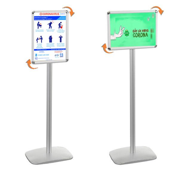 PORTE-MESSAGES A3 SIMPLE-FACE, PORTRAIT OU PAYSAGE PIED 158 CM