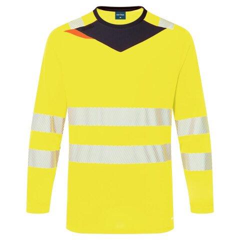 PORTWEST DX416 T-SHIRT MANCHES LONGUES HV DX4 JAUNE/NOIR - TAILLE XXXL