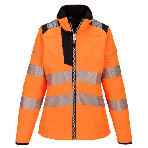 PORTWEST PW381 SOFTSHELL PW3 HAUTE VISIBILITÉ POUR FEMMES ORANGE/NOIR - TAILLE M