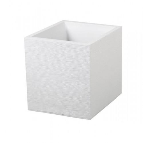 POT CARRÉ 50 CM GRAPHIT - DOUBLE PAROI - VOLUME 57 LITRES - BLANC CÉRUSÉ EDA PLASTIQUES
