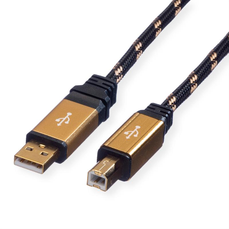 Roline gold câble usb 2.0, type a-b, 4,5 m_0