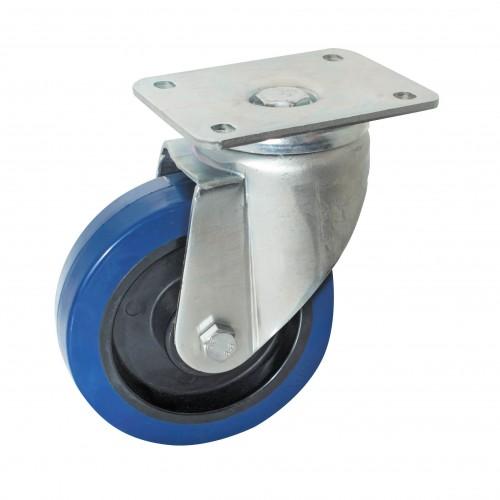 ROULETTE PIVOTANTE BLEU 100 MM- CHARGE 200 KG - ROULEMENTS À BILLES AVL